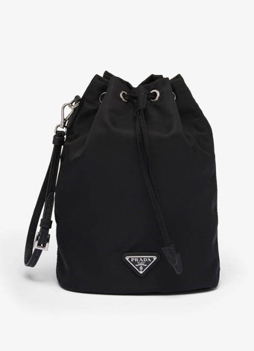 Prada Re-Nylon handbag met leather details en logo