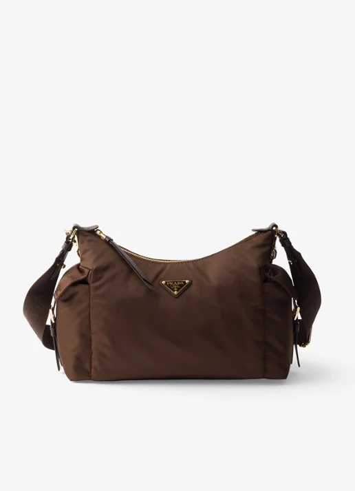 Prada Explore Re-Nylon Large shoulder bag met leather details