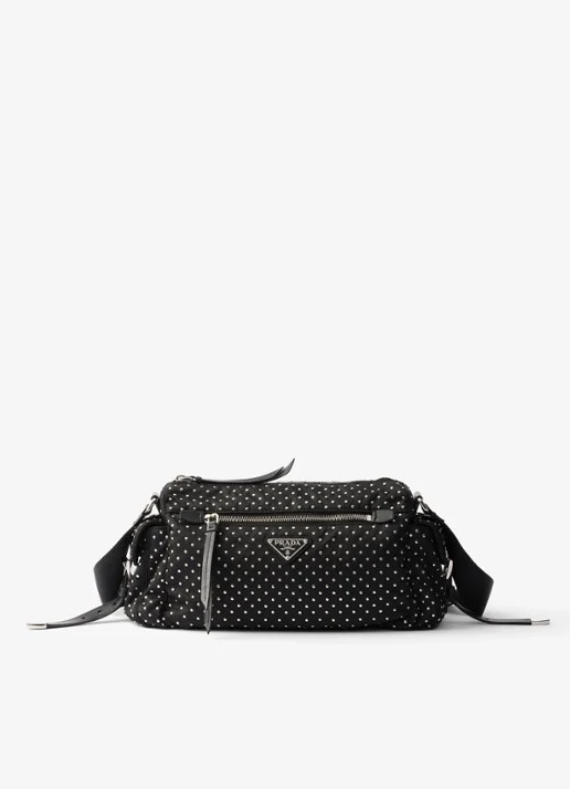 Prada Re-Nylon shoulder bag met studs