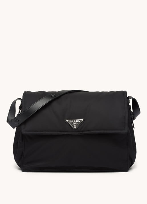 Prada Traveller Re-Nylon Large quilted shoulder bag with logo