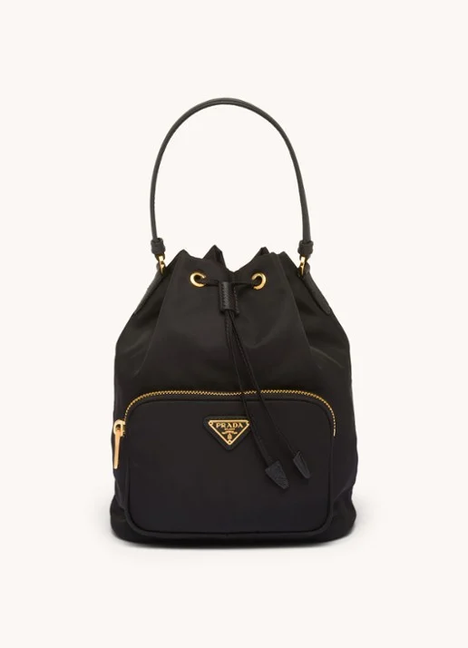 Prada Duet Re-Nylon handbag met leather details