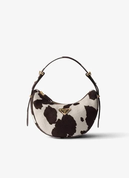 Prada Arqué Mini schoudertas van kalfsleer met ponyhair