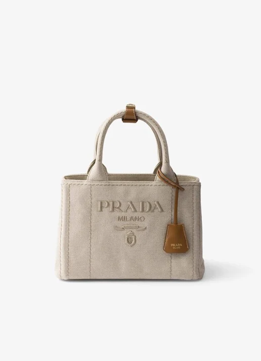 Prada Jardinière Small handbag met leather details en logo