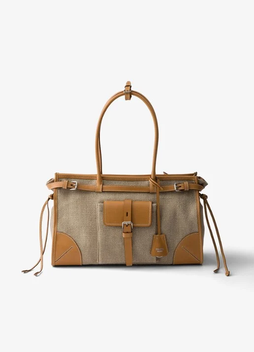 Prada Bonnie shoulder bag met leather details