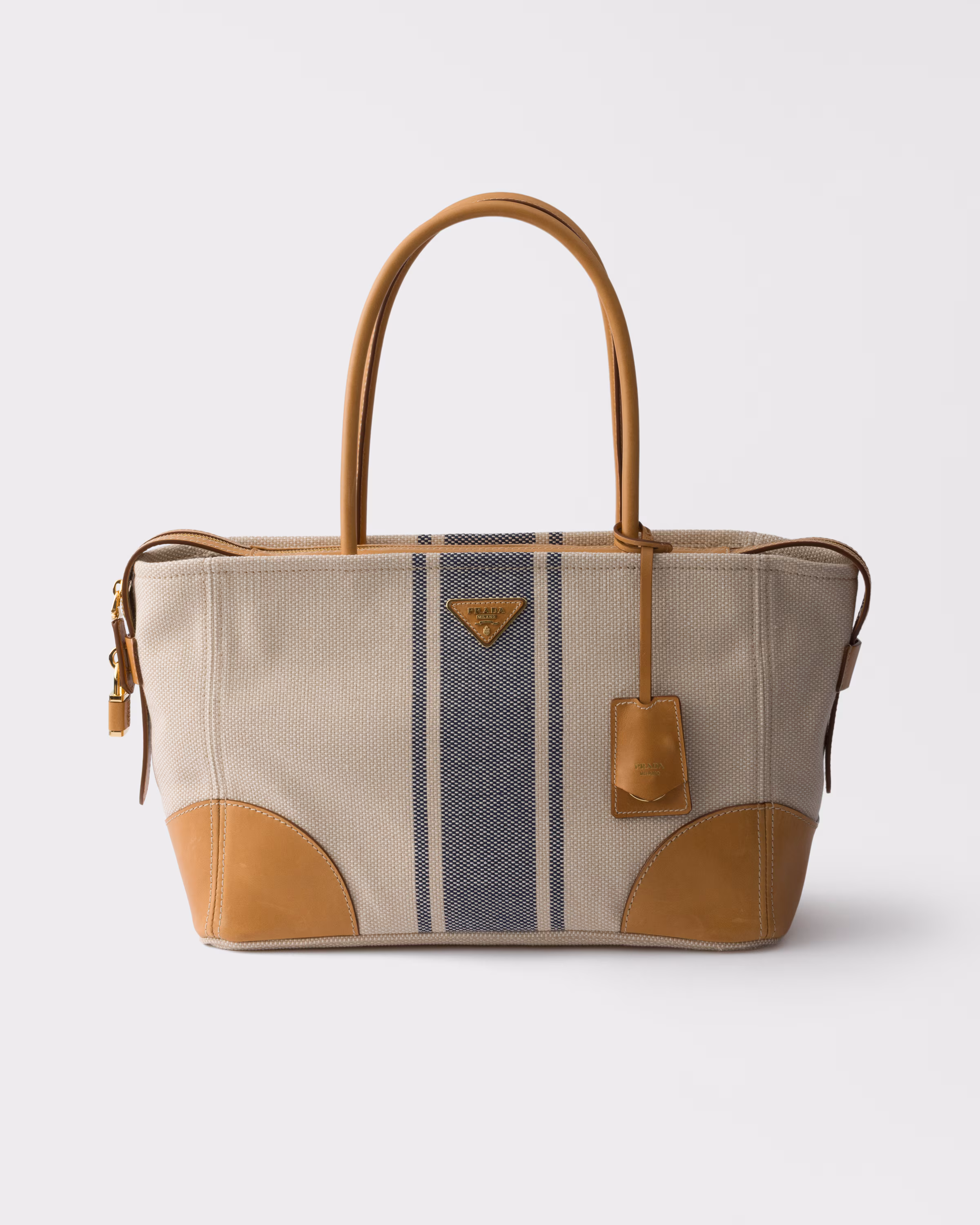 Prada Large canvas and leather tote bag