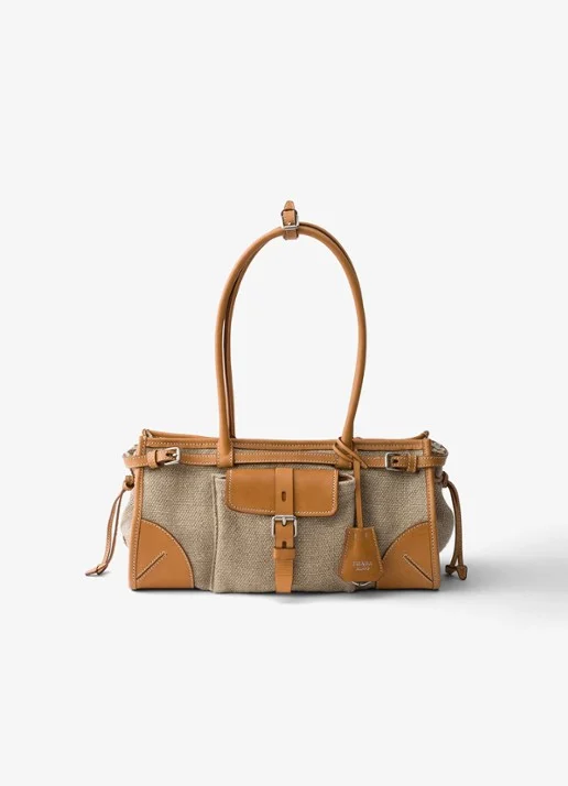 Prada Bonnie Medium shoulder bag met leather details