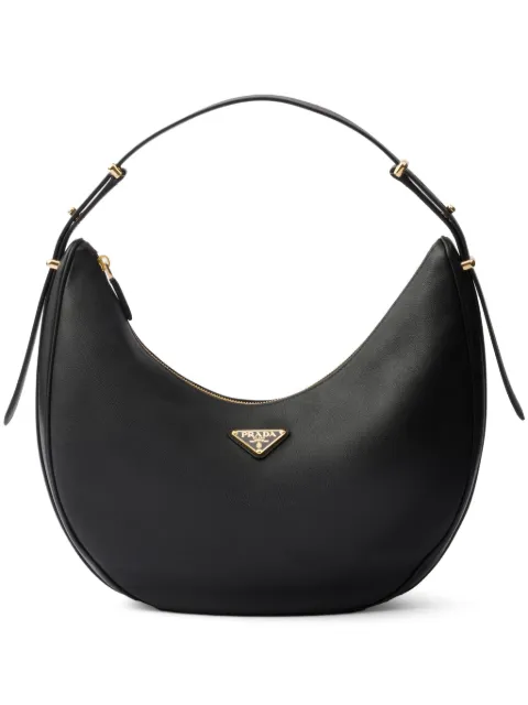 Prada bolsa de hombro grande con placa del logo