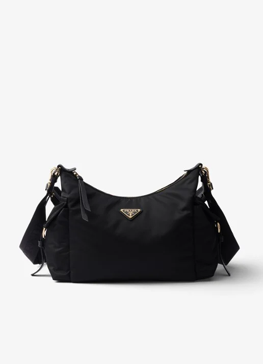 Prada Explore Re-Nylon Large shoulder bag met leather details