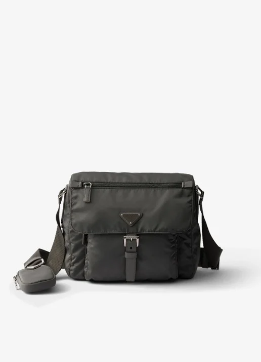 Prada Re-Nylon shoulder bag met leather details
