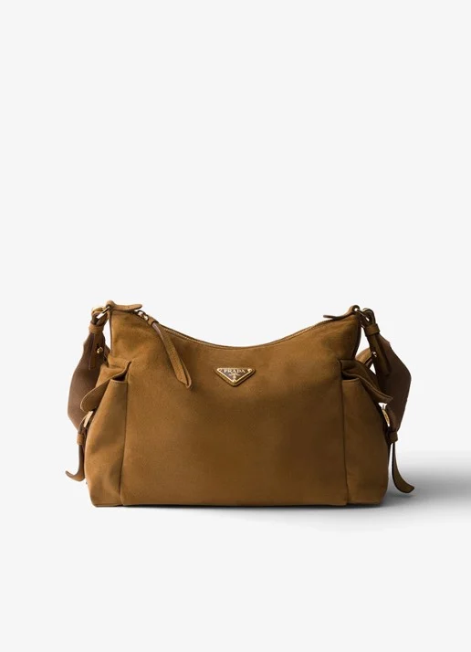 Prada Explore Large shoulder bag van lamssuède
