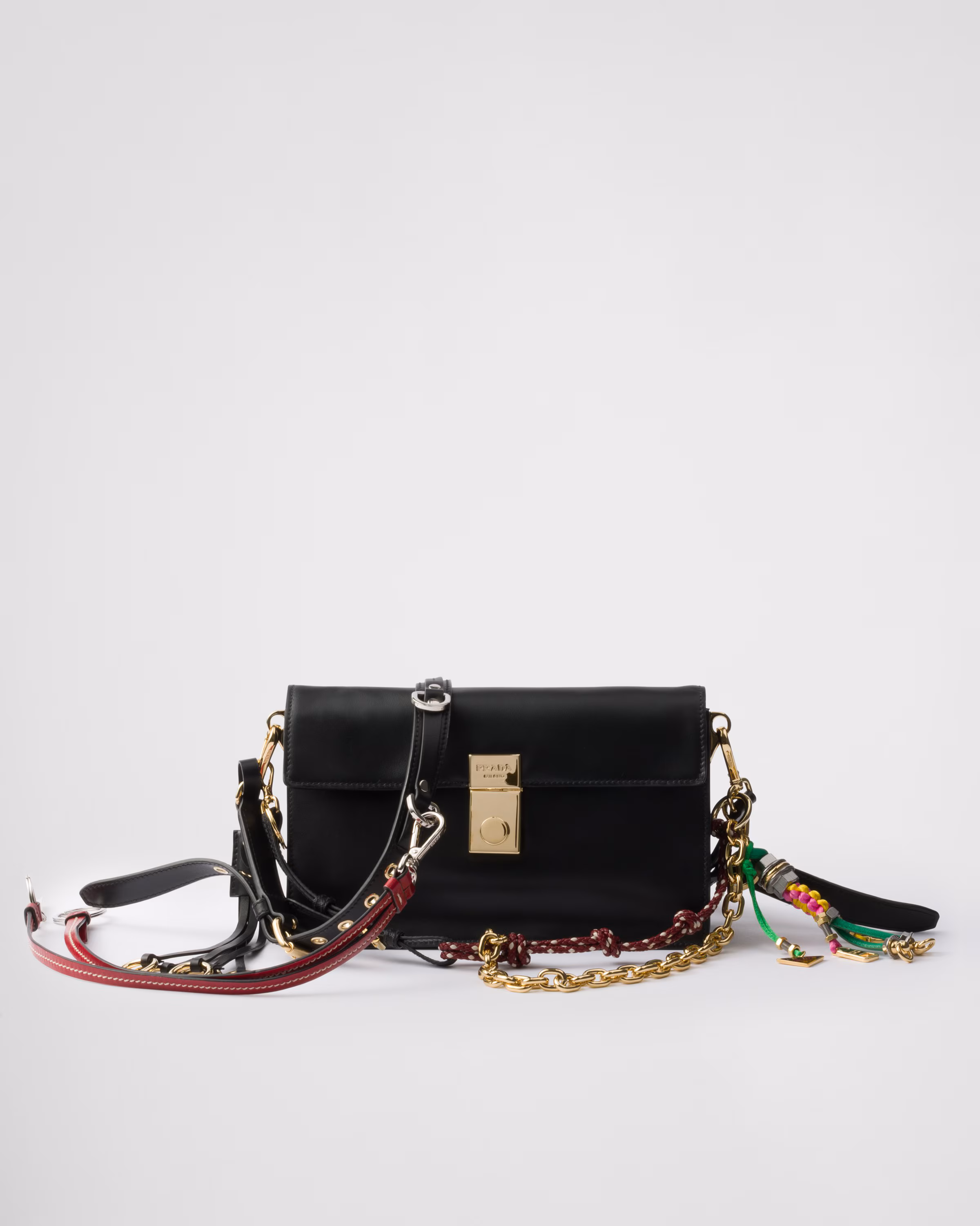 Prada Prada Soft Sound small leather shoulder bag with charms