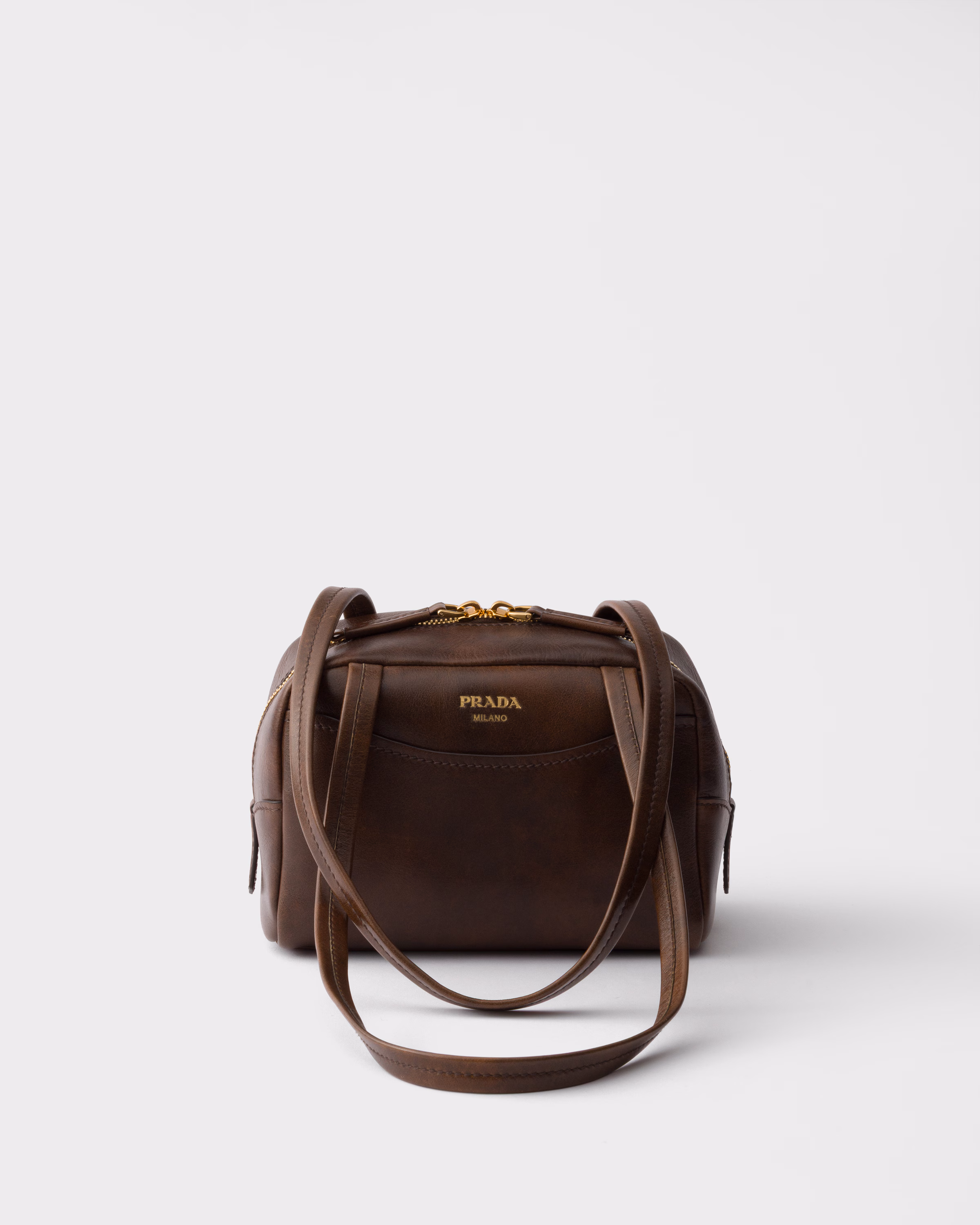 Prada Prada Carry antiqued leather top-handle mini-bag