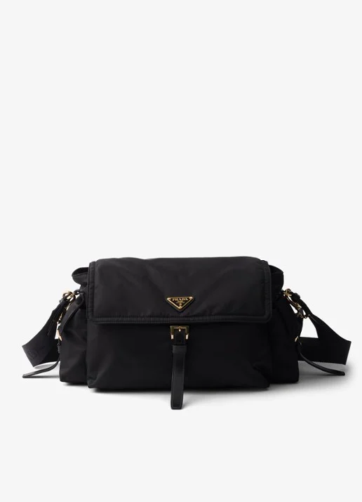 Prada Explore Re-Nylon Large shoulder bag met leather details