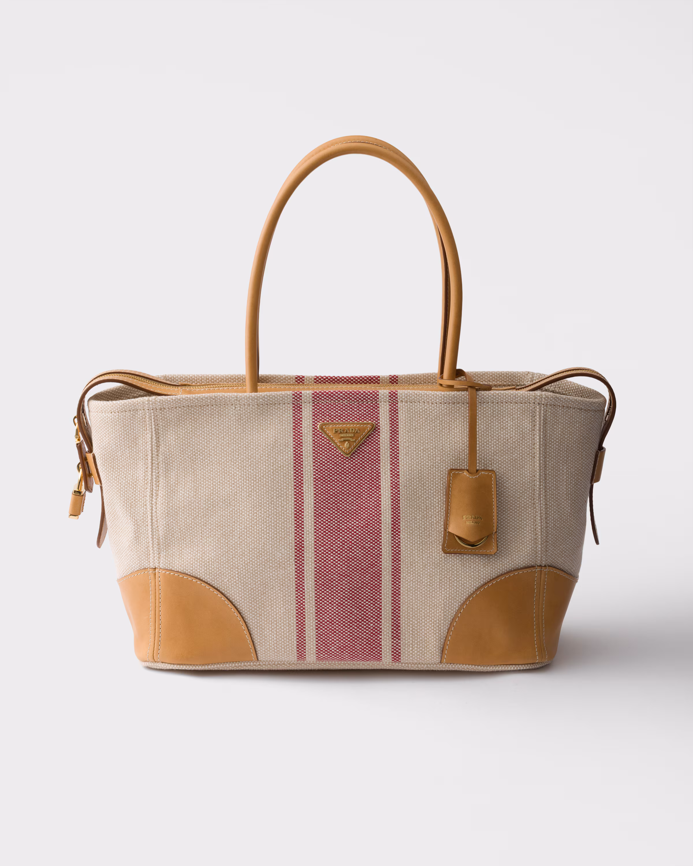 Prada Large canvas and leather tote bag