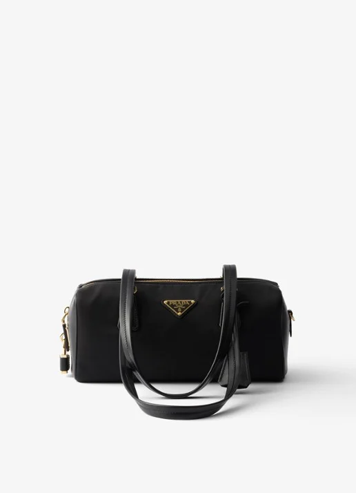 Prada Re-Nylon shoulder bag met leather details