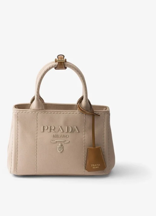 Prada Jardinière Mini handbag met leather details en logo