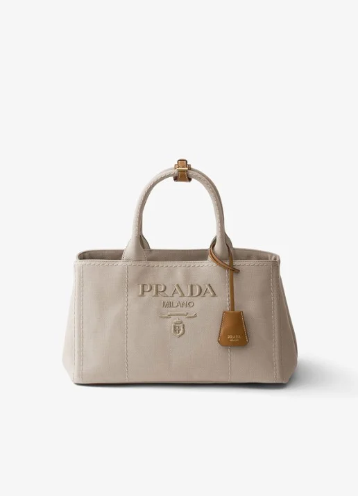 Prada Jardinière Large handbag met logoborduring