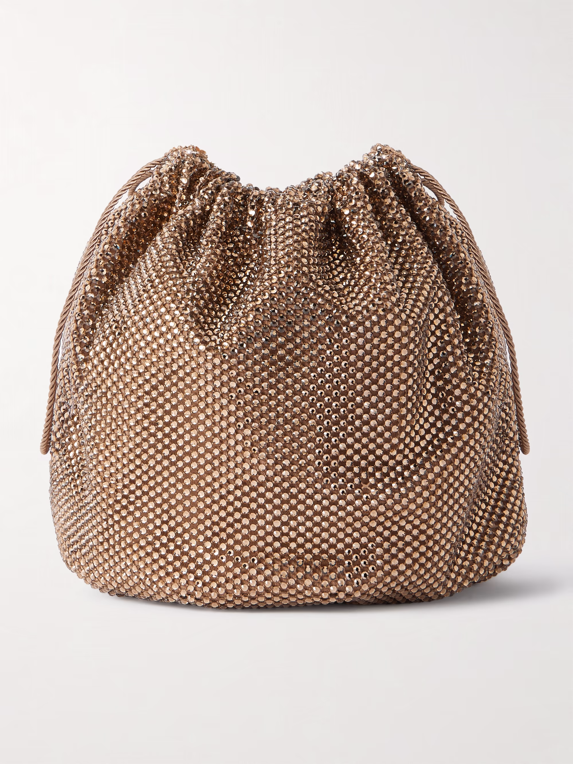 Saint Laurent Crystal-embellished mesh pouch