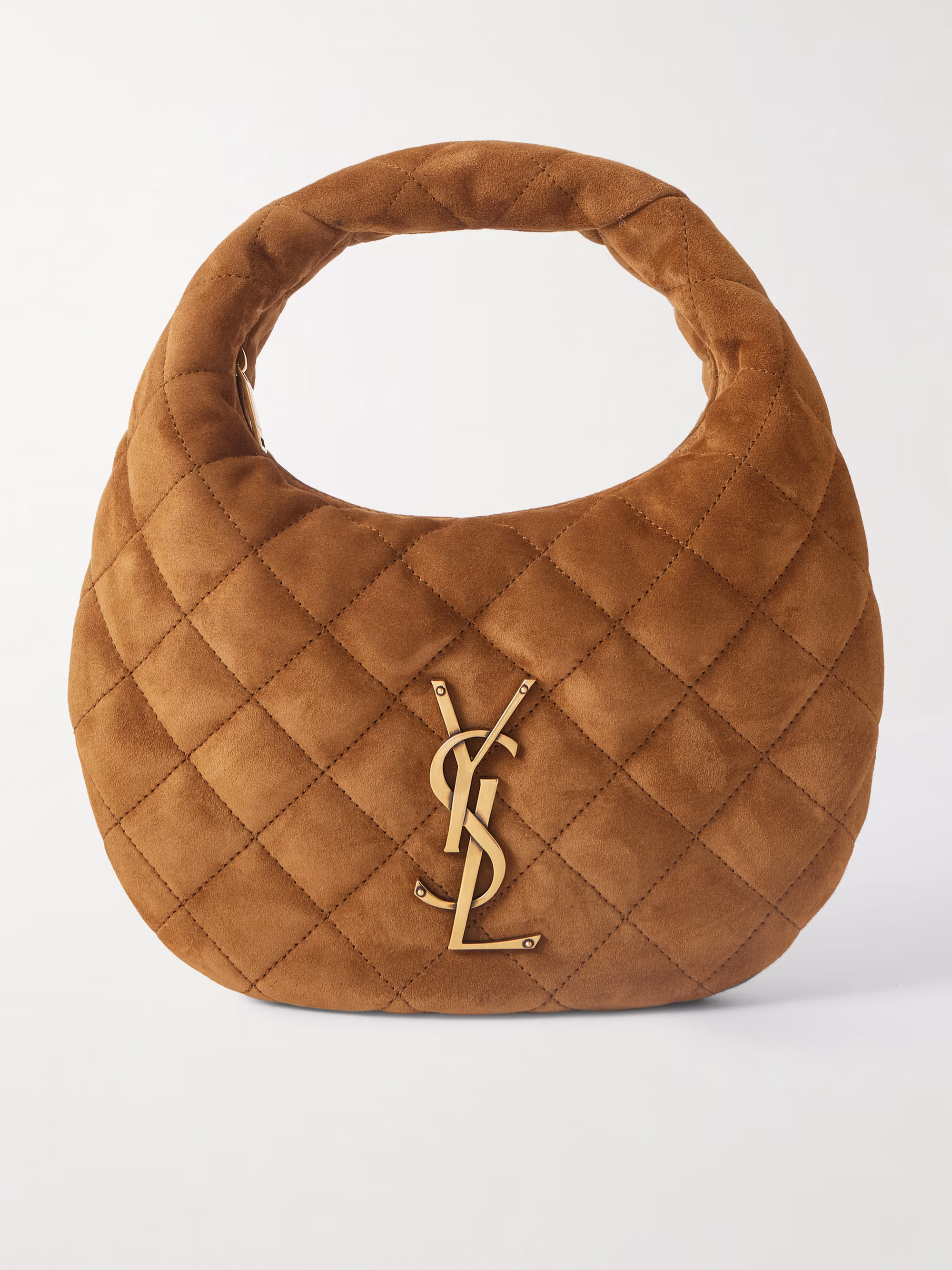 Saint Laurent Icarino quilted suede shoulder bag