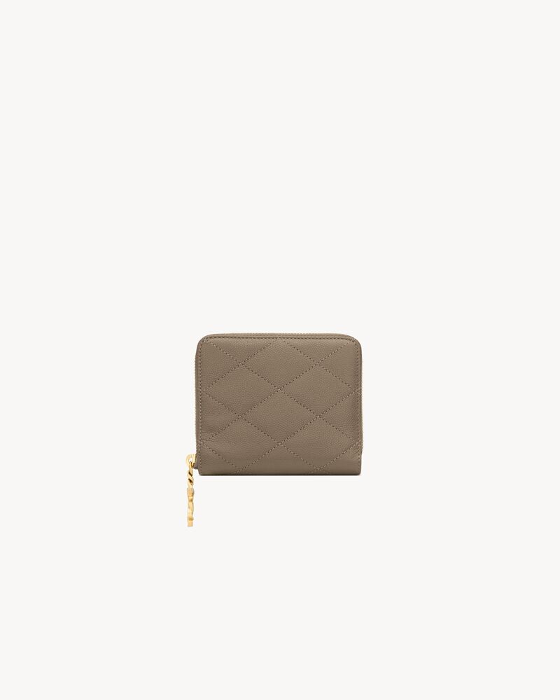 Saint Laurent CASSANDRE BIJOU compact wallet in GRAIN DE POUDRE leather