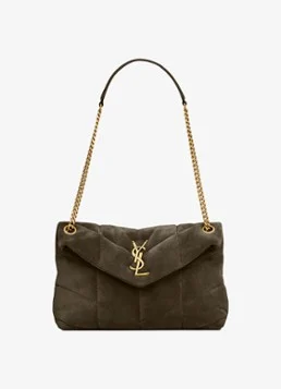 Saint Laurent Puffer Small shoulder bag van kalfssuède