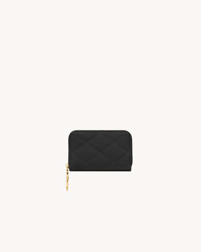 Saint Laurent CASSANDRE BIJOU change purse in GRAIN DE POUDRE leather