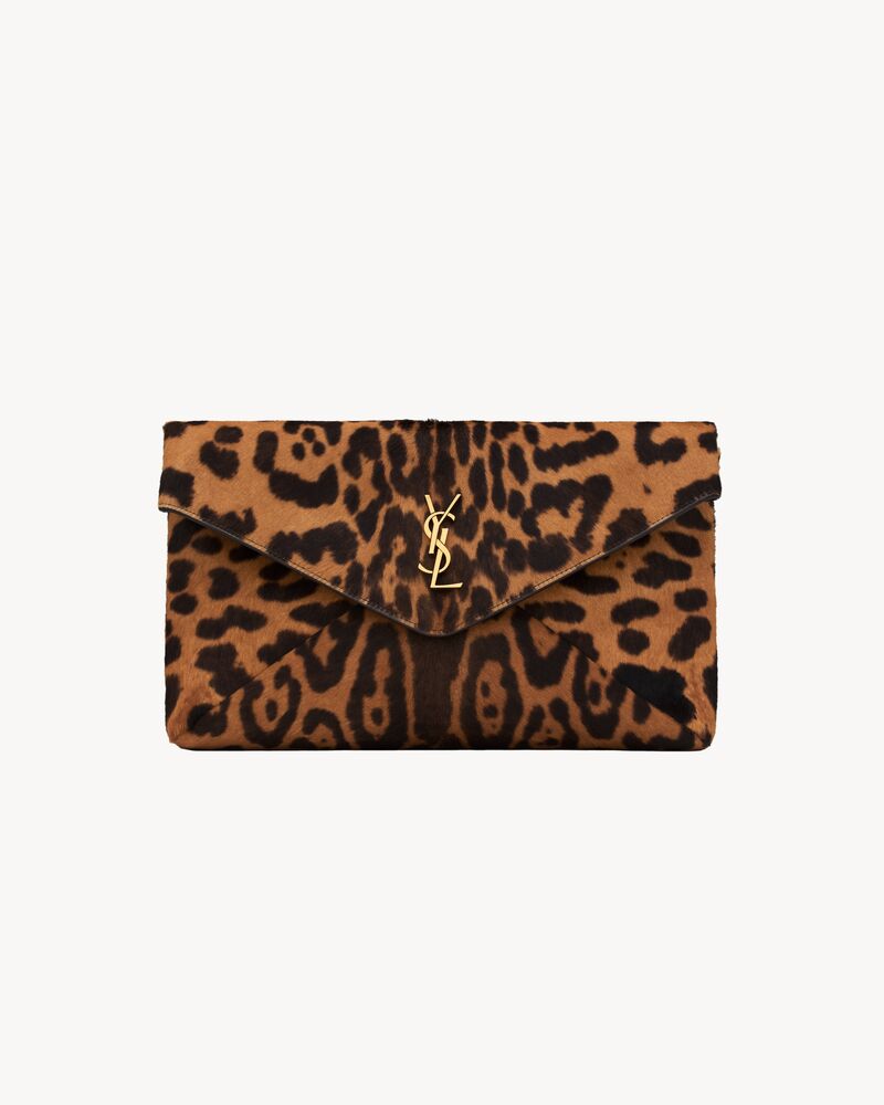 Saint Laurent CASSANDRE large envelope pouch in pony hair leather