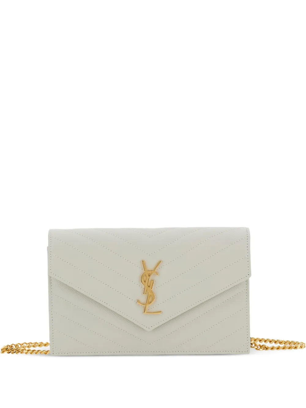Saint Laurent Cassandre Envelope shoulder bag met chevron streep en ketting