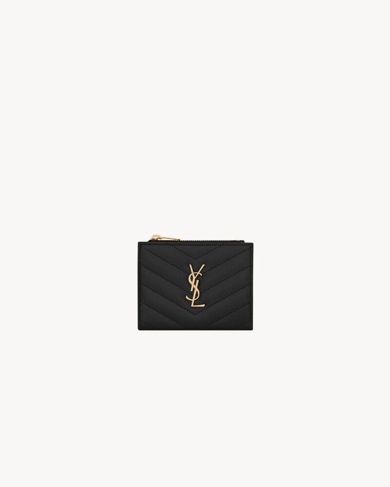 Saint Laurent CASSANDRE MATELASSÉ bi-fold wallet in grain de poudre leather