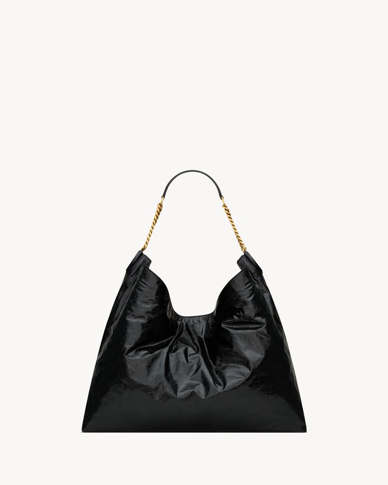 Saint Laurent HORTENSE hobo in shiny leather