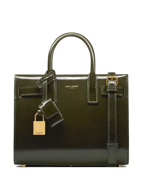 Saint Laurent Sac de Jour mini-tote bag met hangslot-label