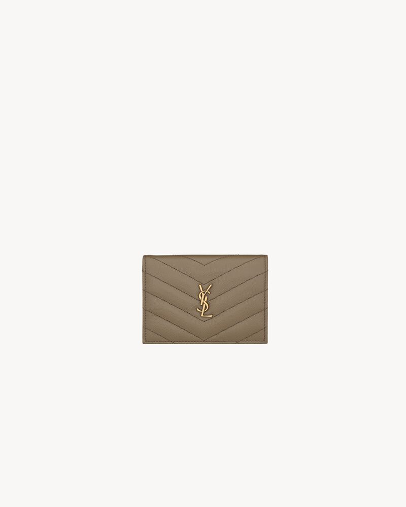 Saint Laurent CASSANDRE flap card case in GRAIN DE POUDRE leather