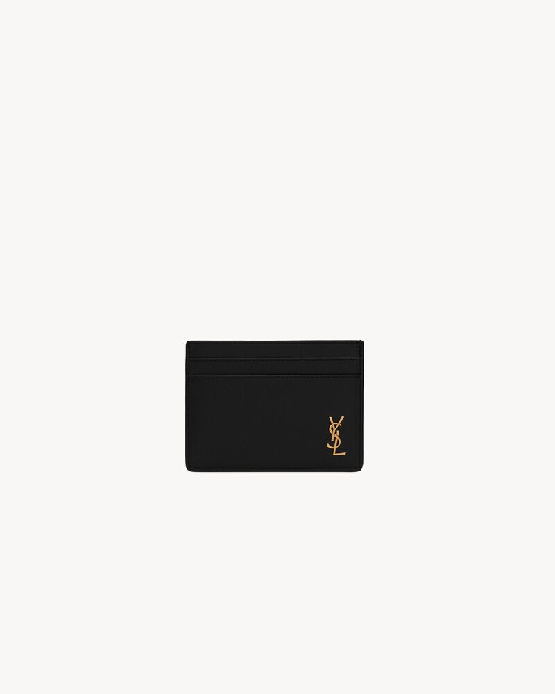 Saint Laurent TINY CASSANDRE card case in grained leather