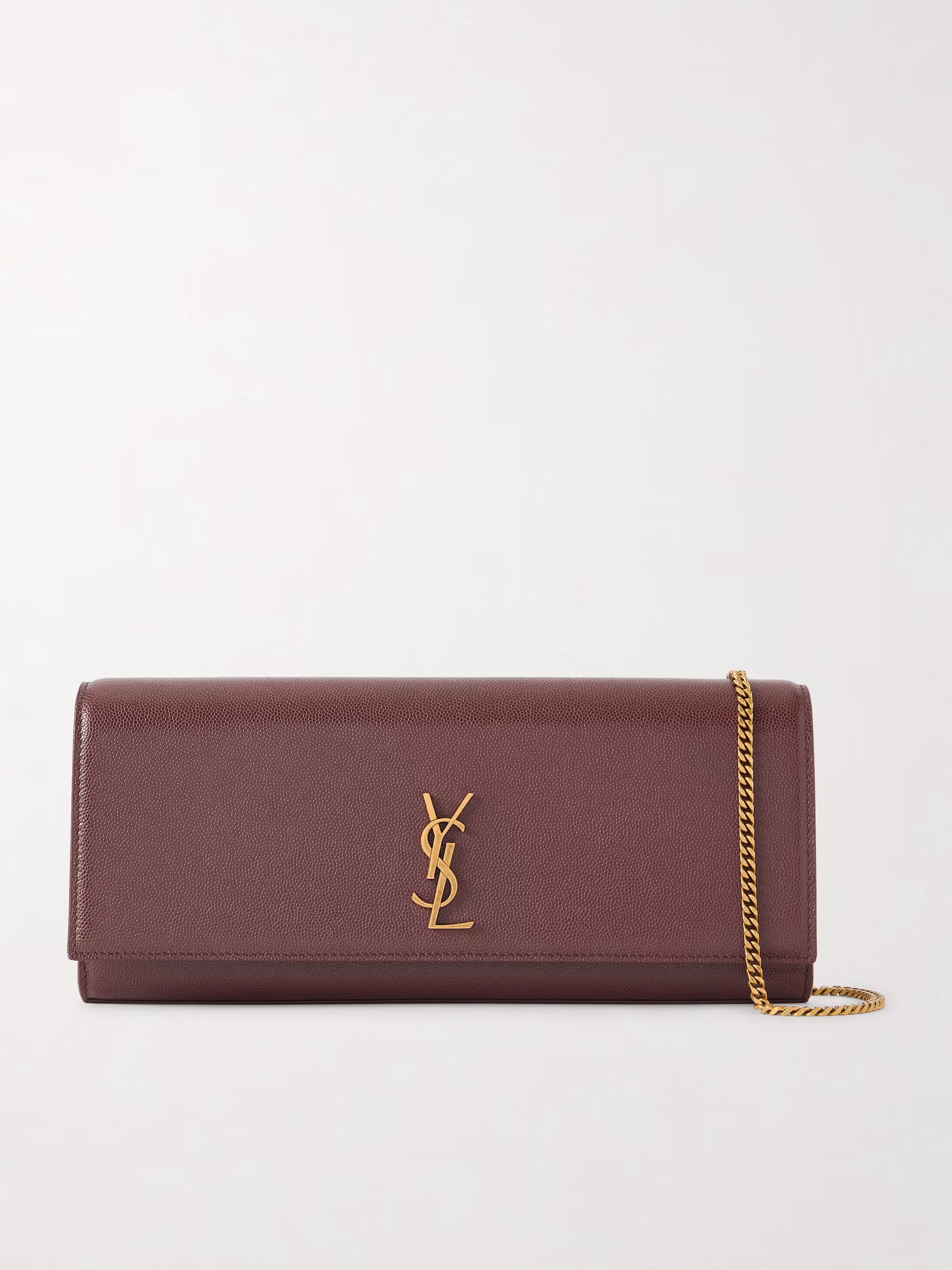 Saint Laurent Kate textured-leather clutch