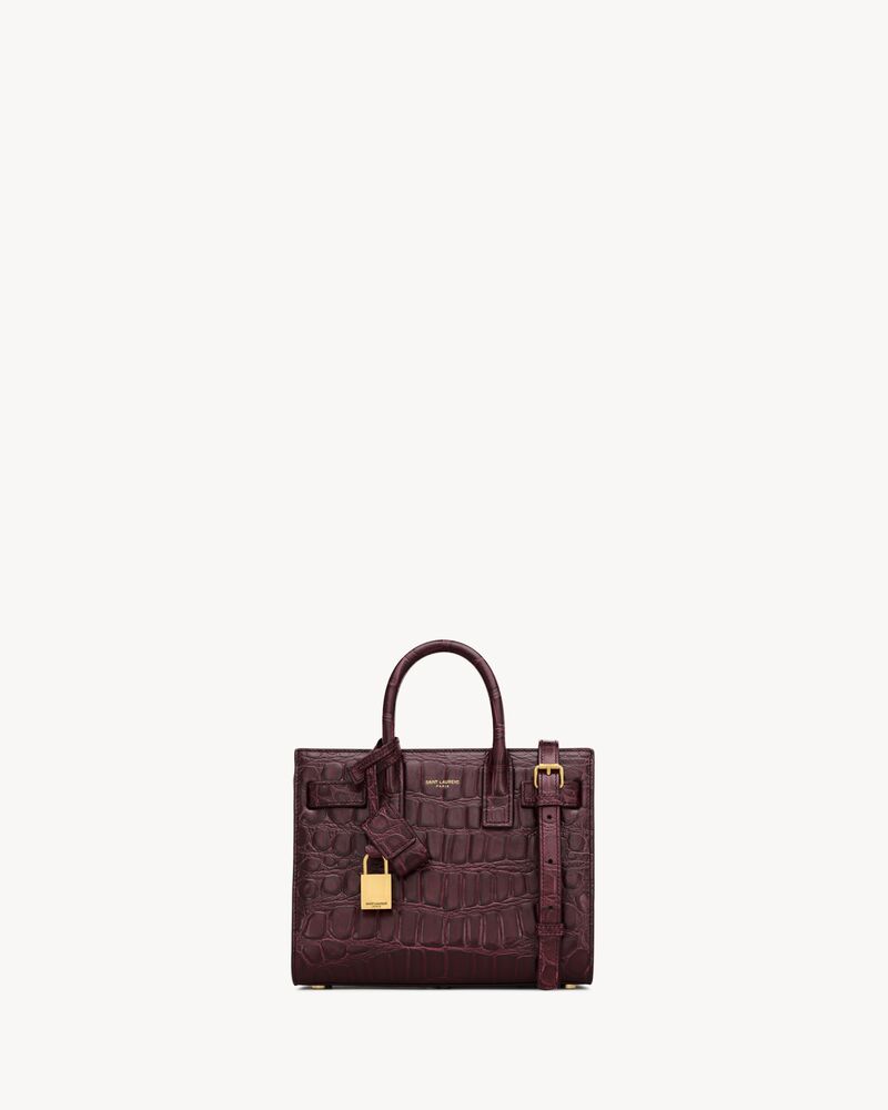 Saint Laurent Sac de Jour in Crocodile-Embossed Leather - Nano