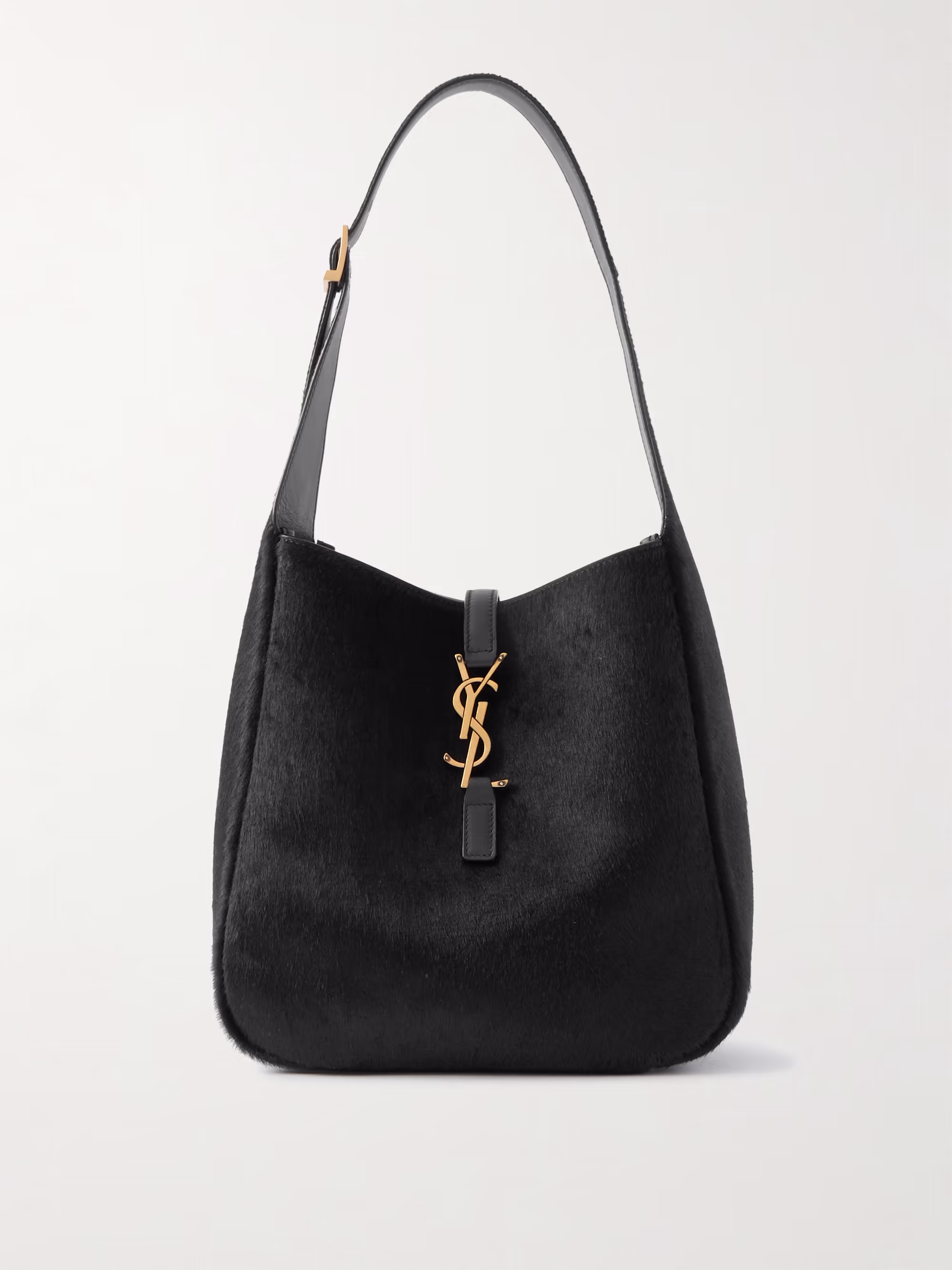 Saint Laurent Le 5 À 7 embellished leather-trimmed calf hair shoulder bag