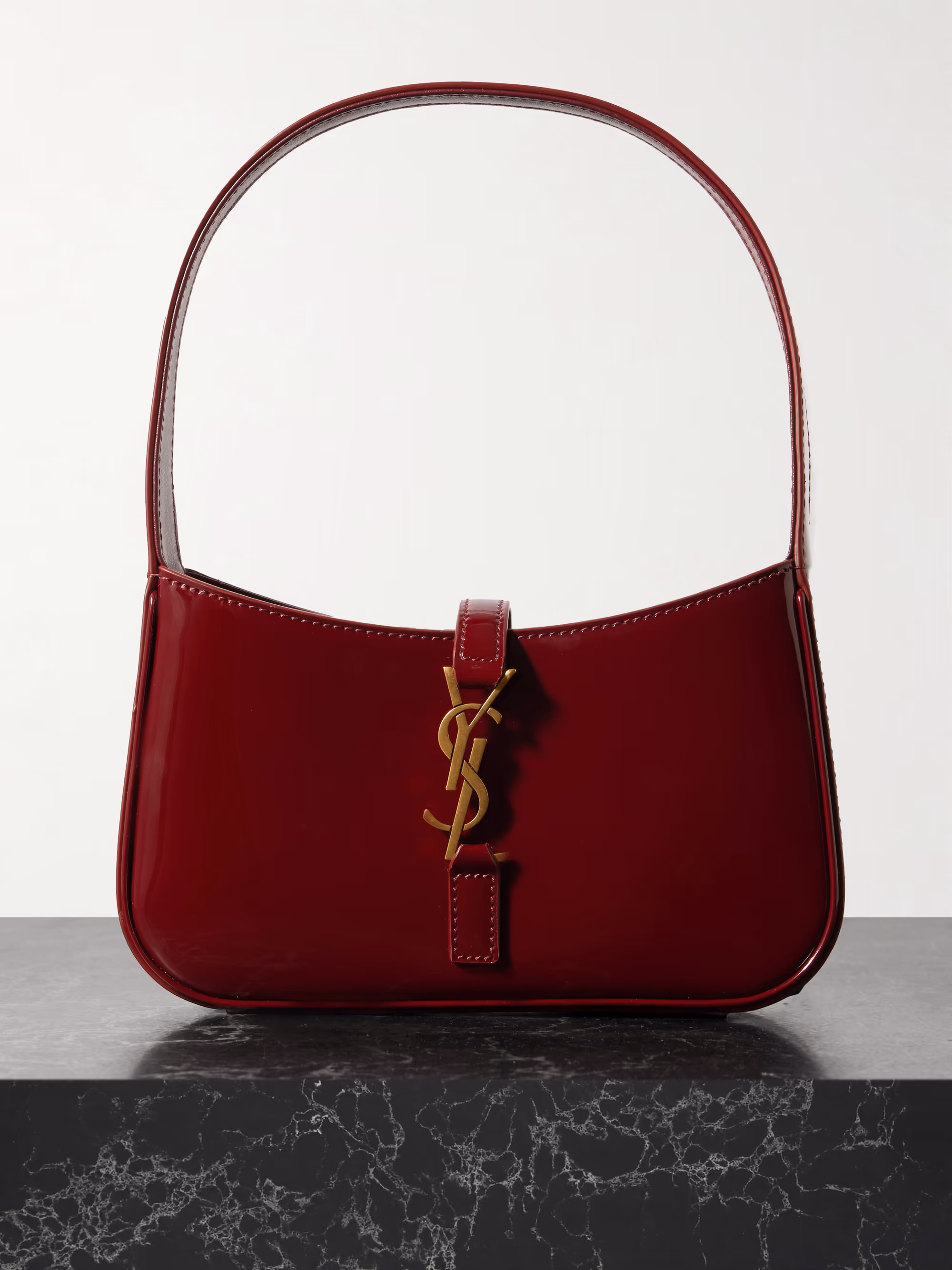 Saint Laurent Le 5 à 7 mini patent-leather shoulder bag