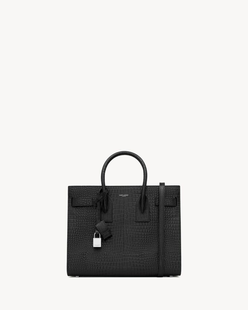 Saint Laurent sac de jour in CROCODILE-EMBOSSED leather - small