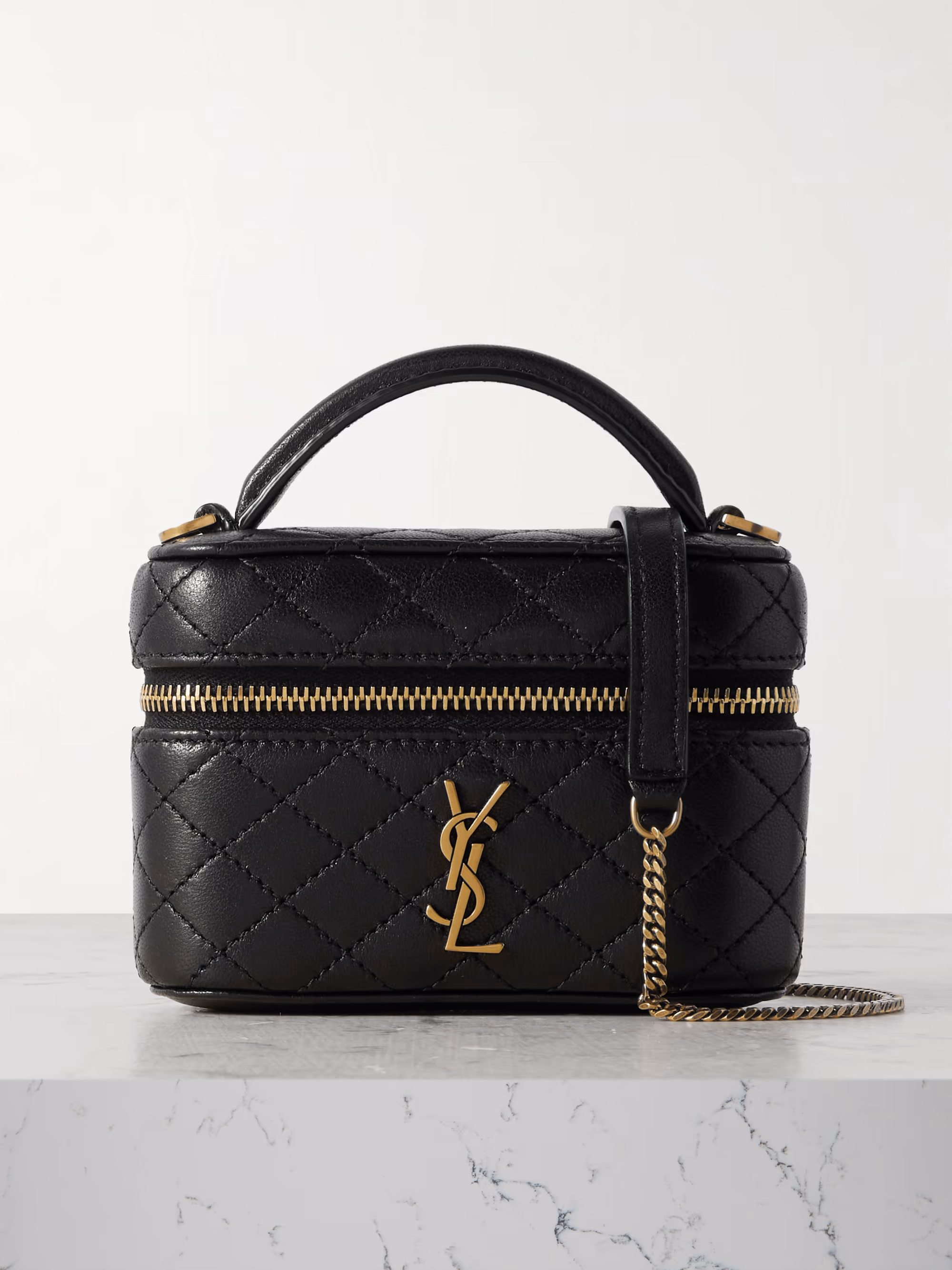 Saint Laurent Gaby Vanity micro quilted leather shoulder bag