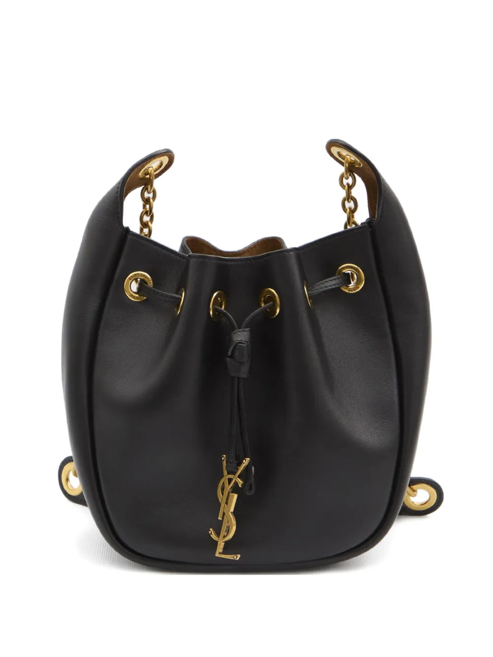 Saint Laurent Cassandre leather shoulder bag met trekkoord