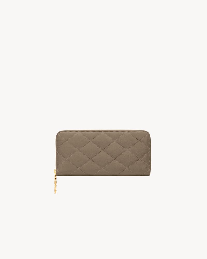 Saint Laurent CASSANDRE BIJOU zip wallet in GRAIN DE POUDRE leather