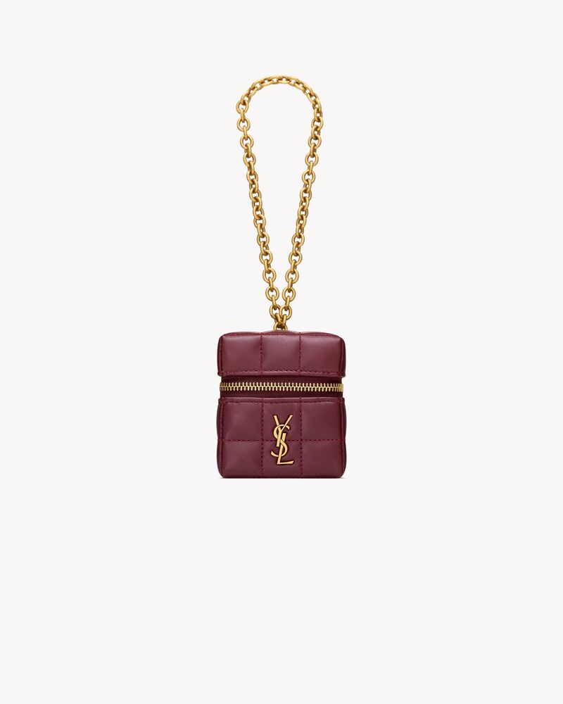 Saint Laurent CASSANDRE MATELASSÉ CARRÉ mini cube on chain in shiny leather