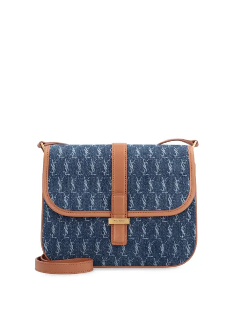 Saint Laurent Denim crossbody bag met monogram