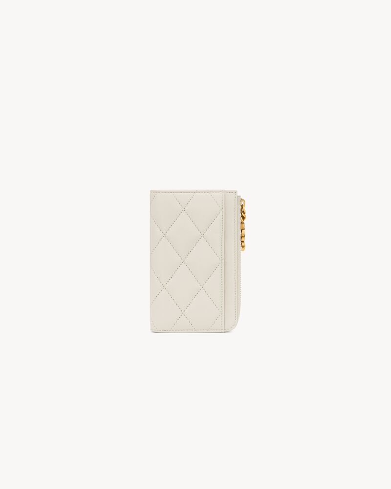 Saint Laurent CASSANDRE BIJOU zip card case in lambskin