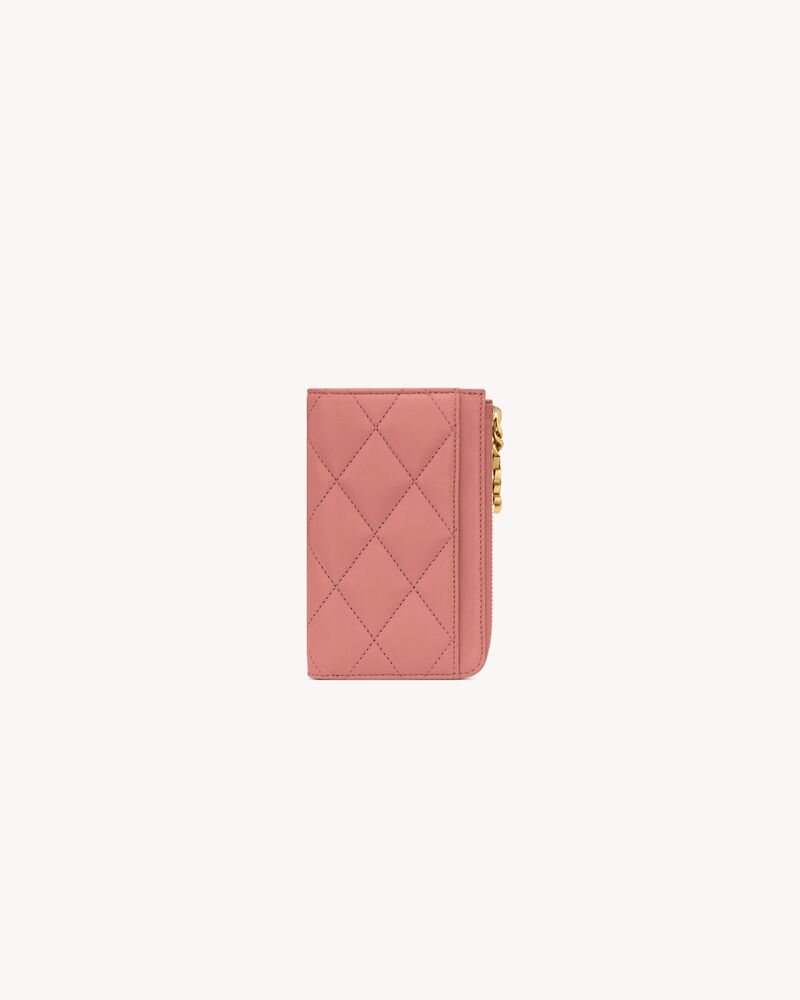 Saint Laurent CASSANDRE BIJOU zip card case in lambskin