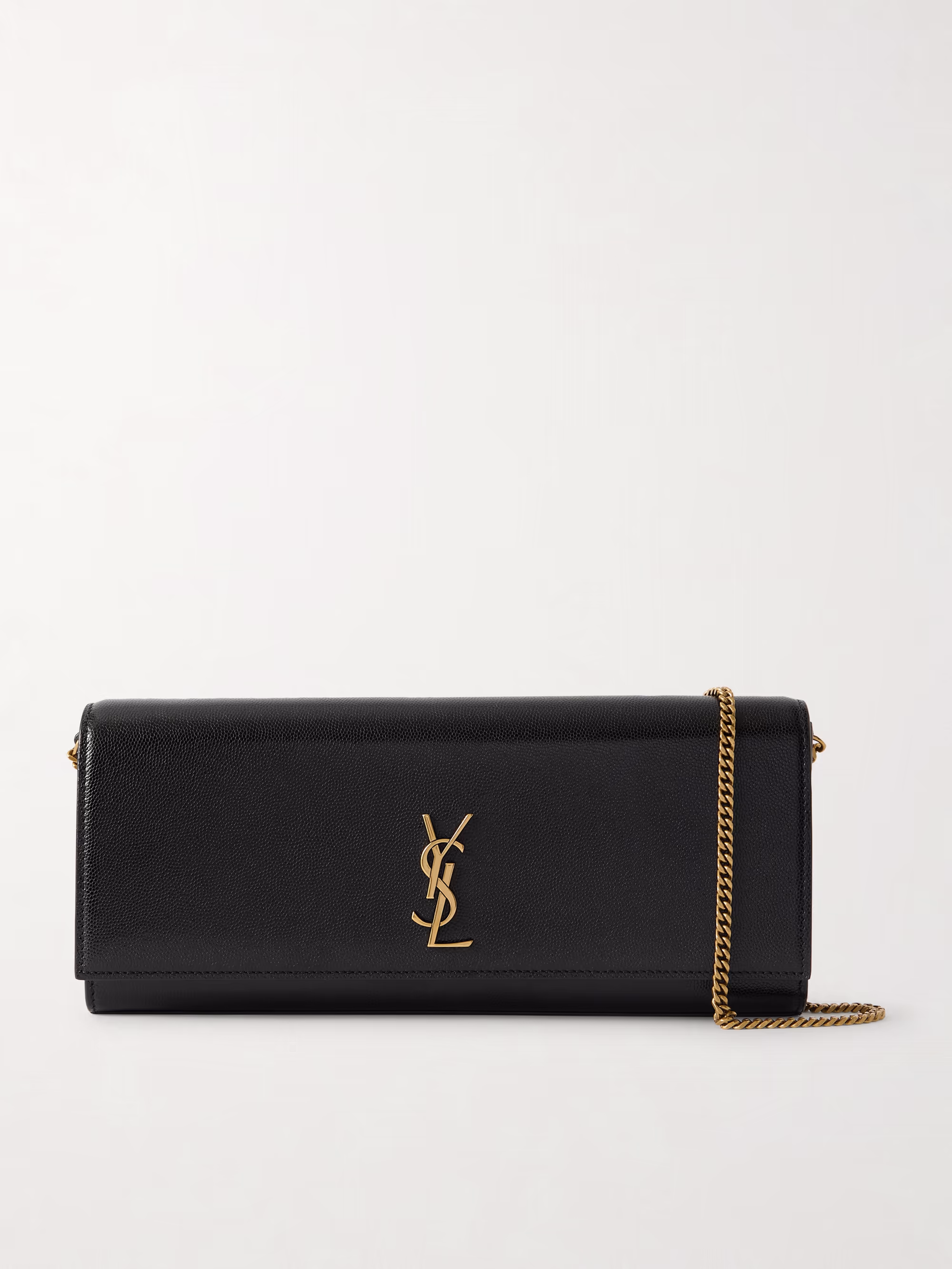 Saint Laurent Kate textured-leather clutch