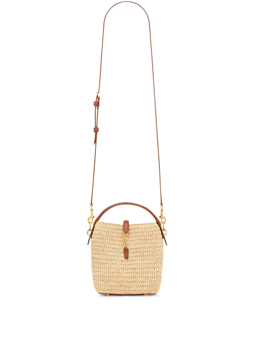 Saint Laurent Mini Le 37 raffia bucket bag