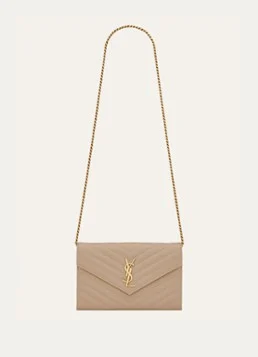 Saint Laurent Cassandre portemonnee van kalfsleer met afneembare schouderriem