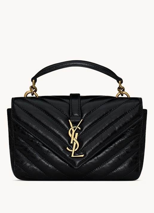 Saint Laurent College Mini handtas van kalfsleer