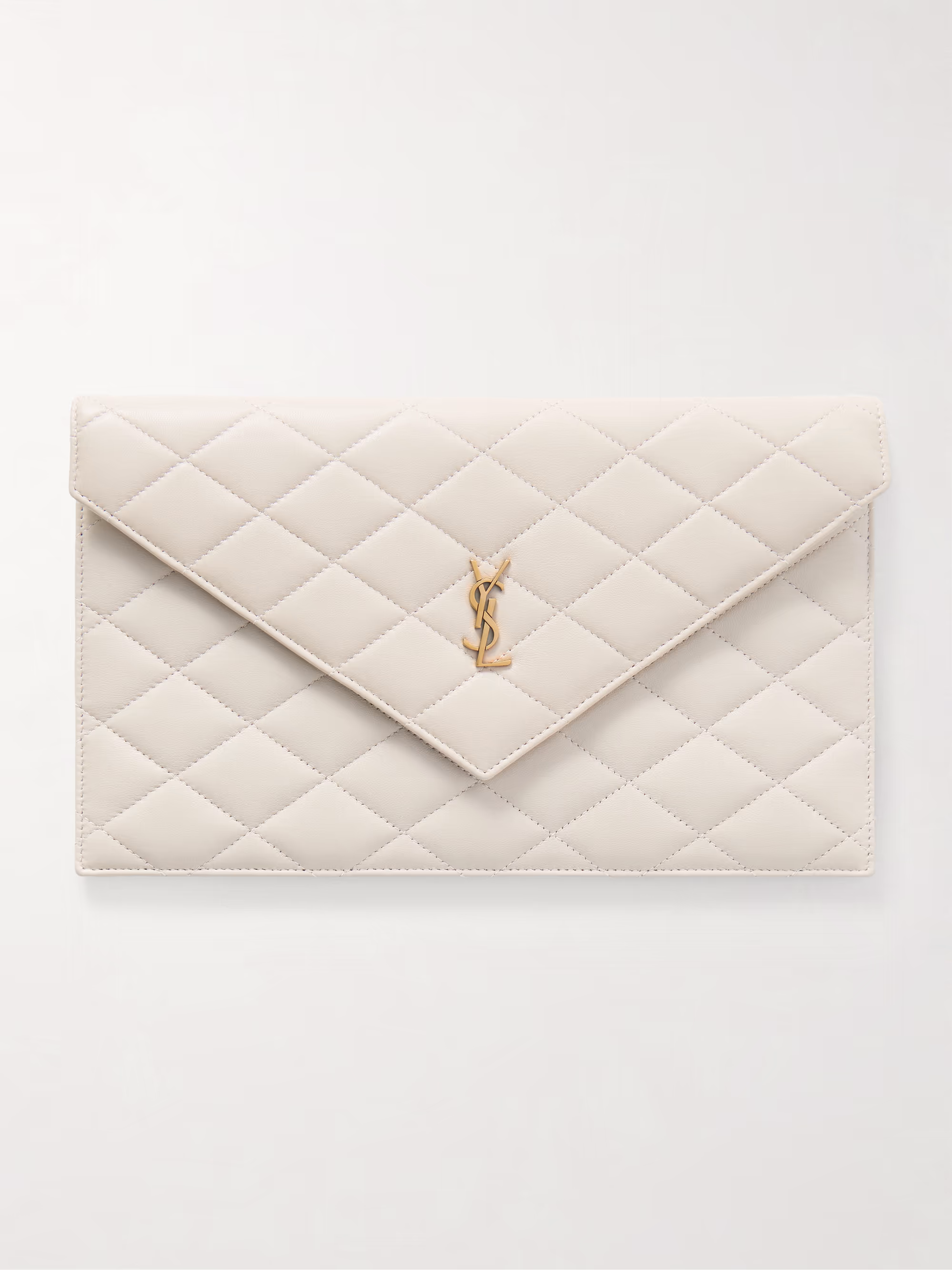 Saint Laurent Matelassé leather clutch
